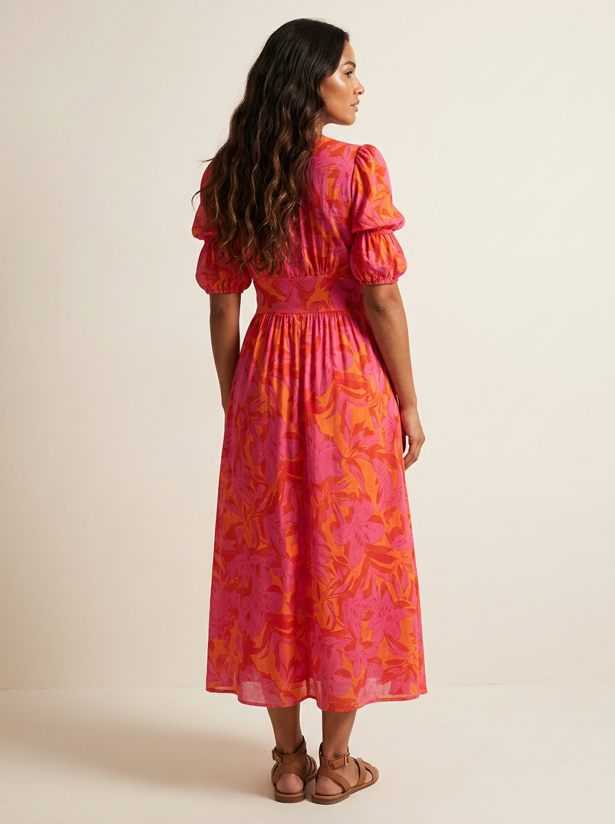 Floral Puff Sleeve Maxi Dress - Isla