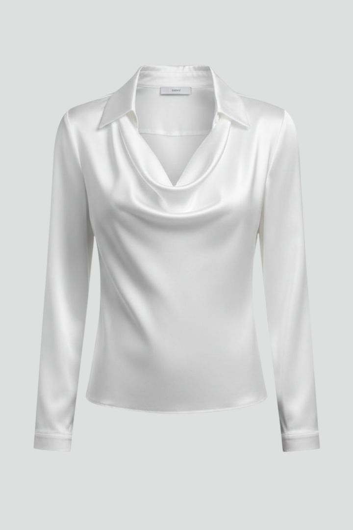 Luxe Satin Cowl Neck Blouse - Sophia
