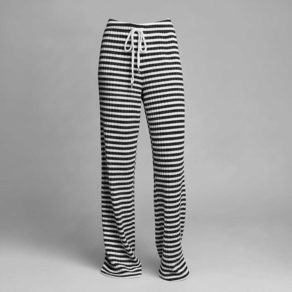 Striped Lace-Up Pants | Women's Casual High Street Trousers