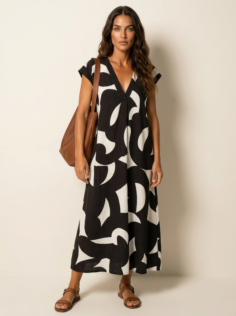 Abstract Print Maxi Dress - Isla