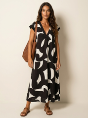 Abstract Print Maxi Dress - Isla