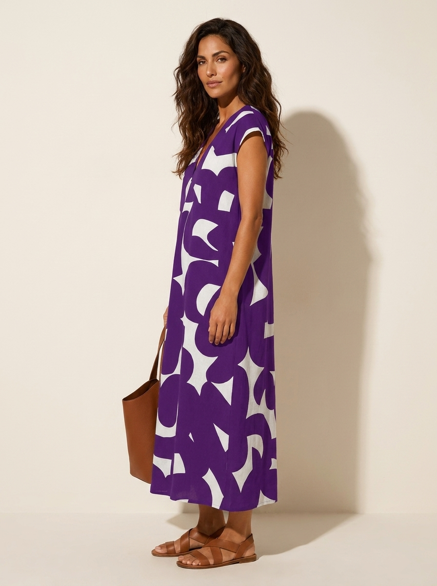 Abstract Print Maxi Dress - Isla