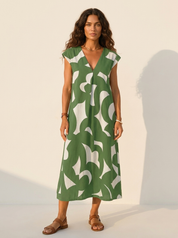 Abstract Print Maxi Dress - Isla