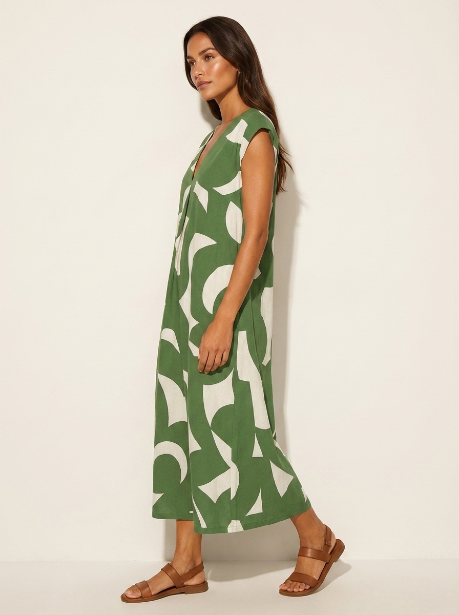 Abstract Print Maxi Dress - Isla