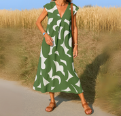 Abstract Print Maxi Dress - Isla