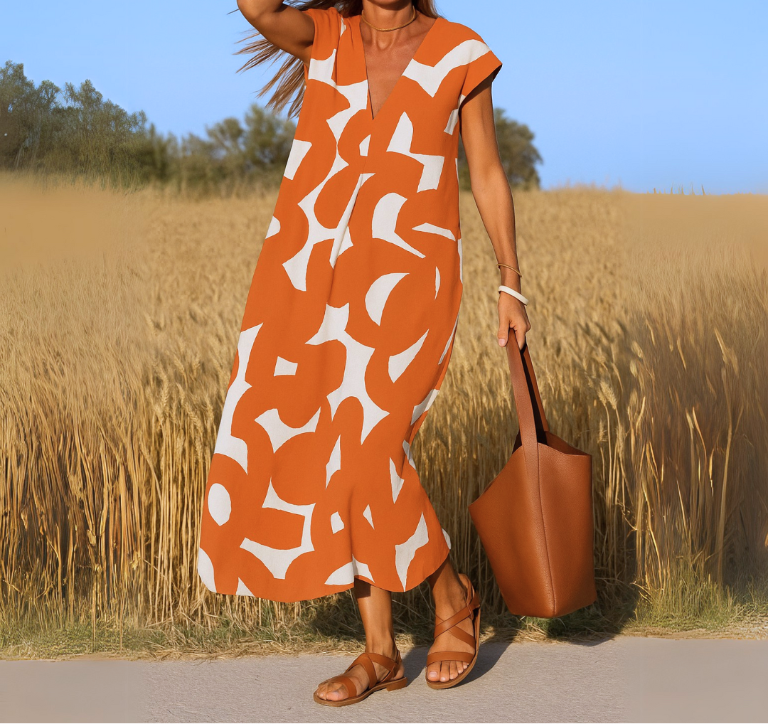 Abstract Print Maxi Dress - Isla