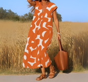 Abstract Print Maxi Dress - Isla