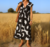 Abstract Print Maxi Dress - Isla