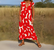 Abstract Print Maxi Dress - Isla