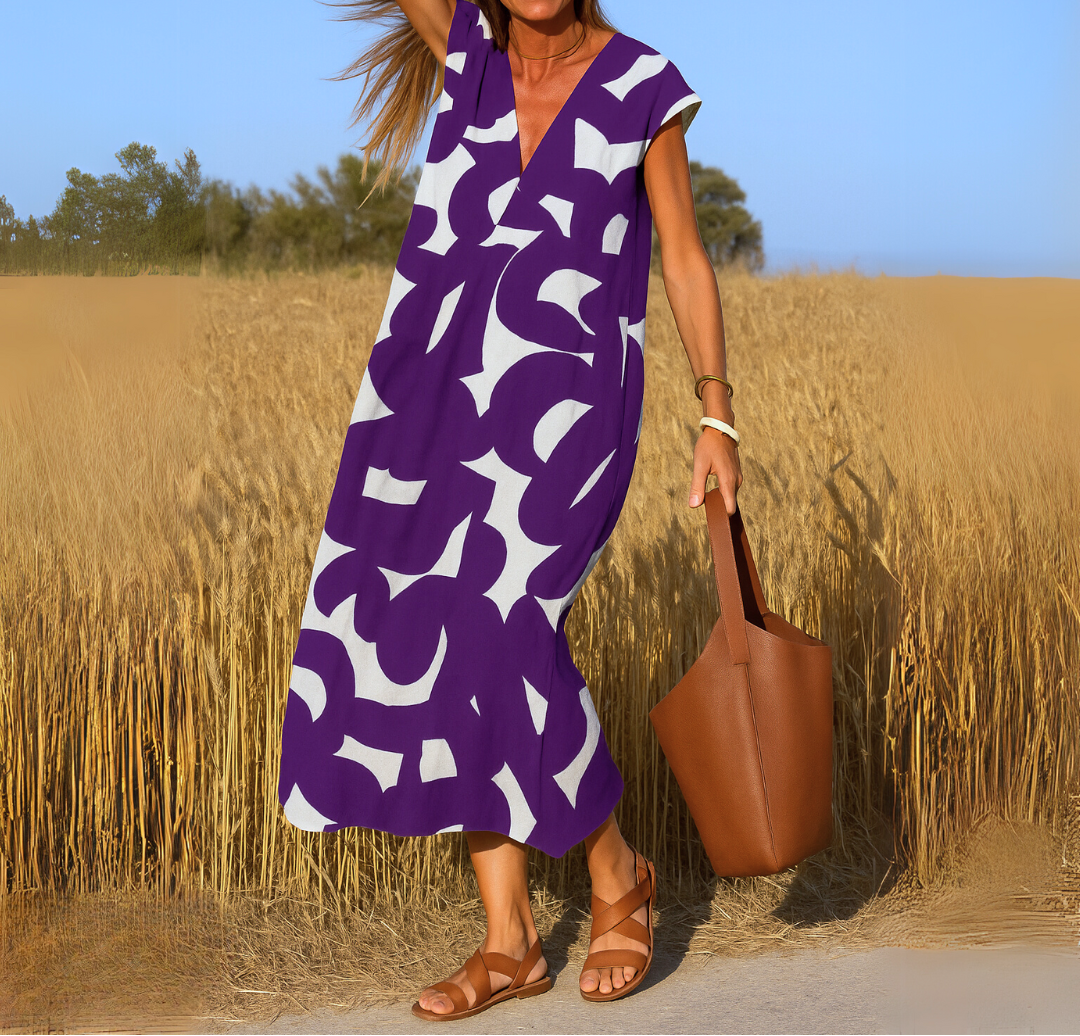 Abstract Print Maxi Dress - Isla