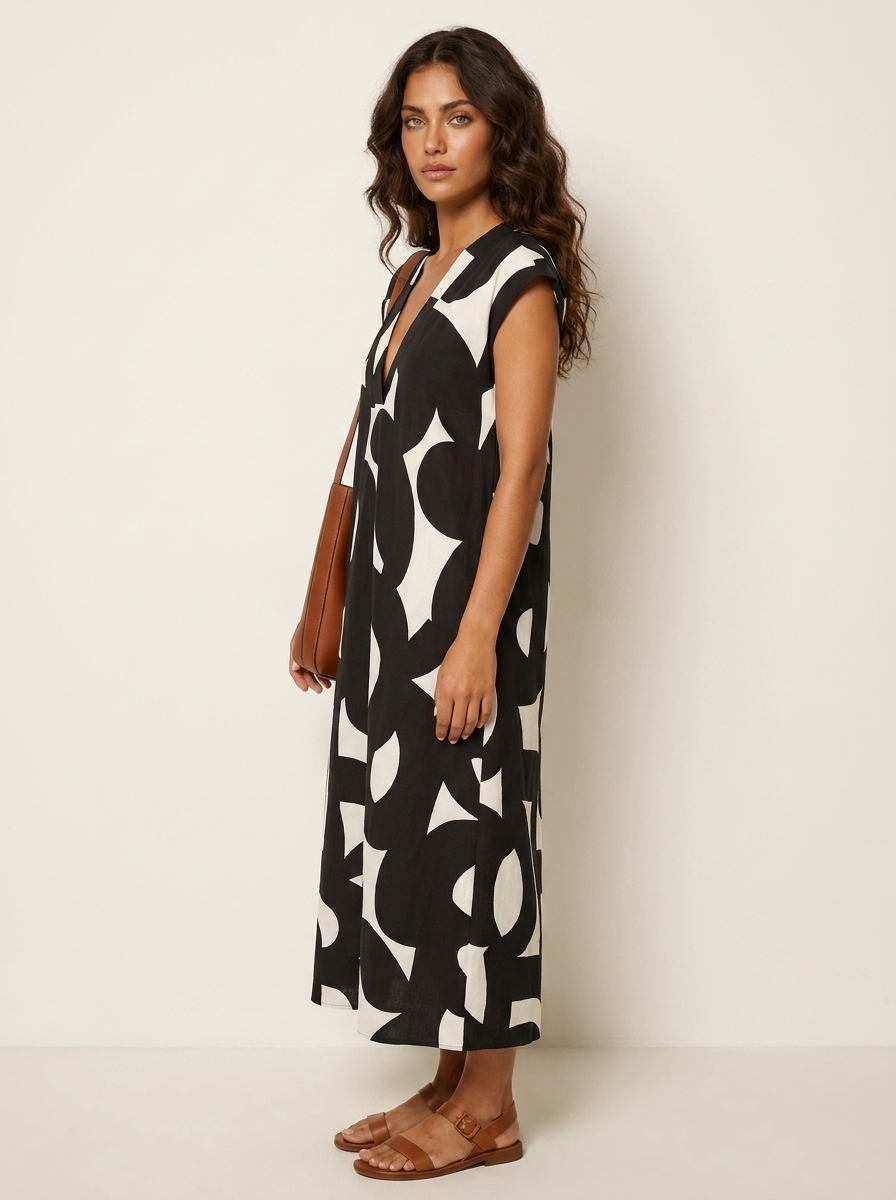 Abstract Print Maxi Dress - Isla