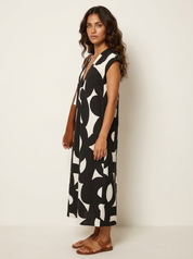 Abstract Print Maxi Dress - Isla