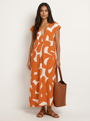 Abstract Print Maxi Dress - Isla