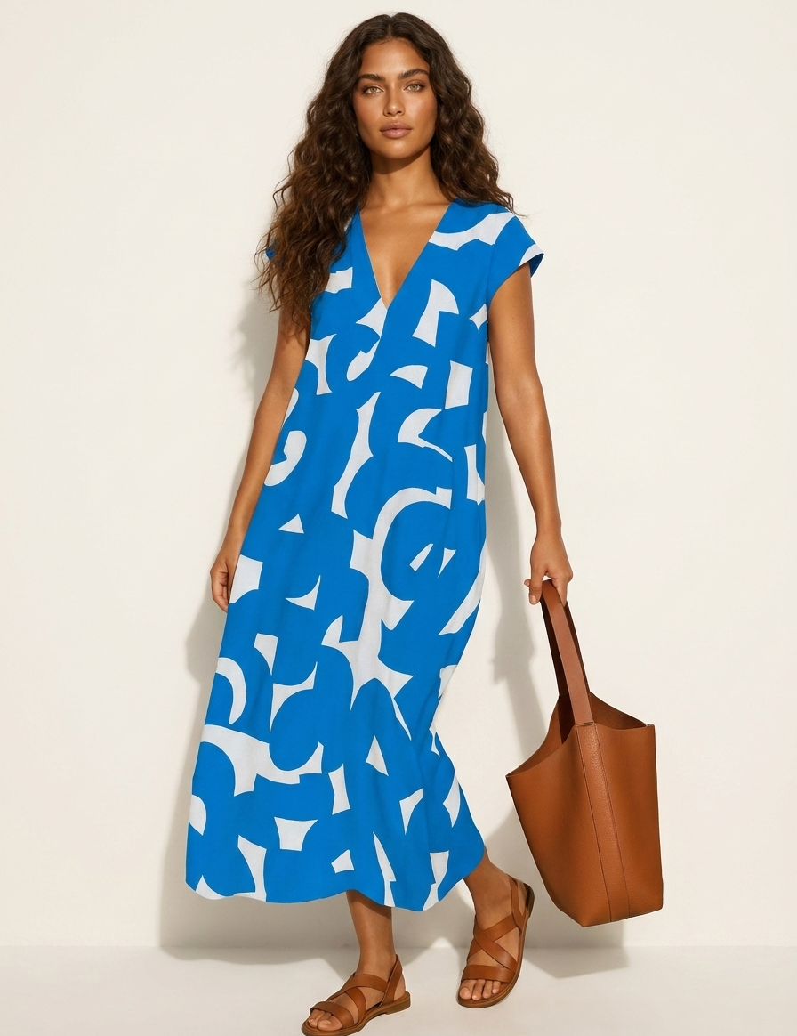 Abstract Print Maxi Dress - Isla