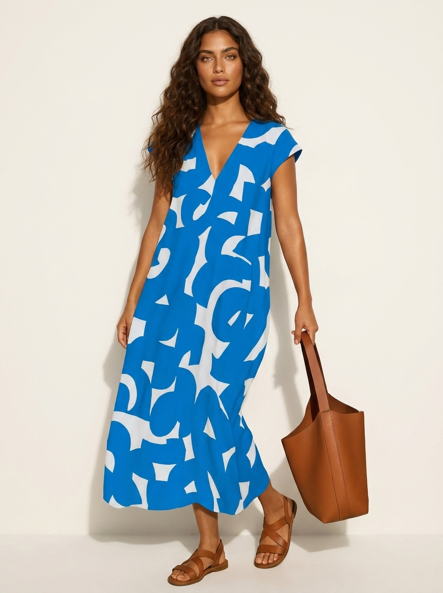 Abstract Print Maxi Dress - Isla