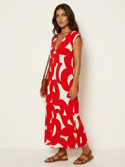 Abstract Print Maxi Dress - Isla