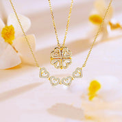 Adjustable Clover Heart Necklace - Celeste