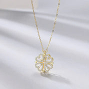 Adjustable Clover Heart Necklace - Celeste
