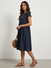 Airy Midi Dress with Pockets - Luna