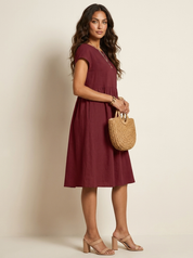 Airy Midi Dress with Pockets - Luna