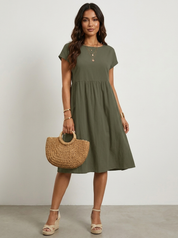 Airy Midi Dress with Pockets - Luna