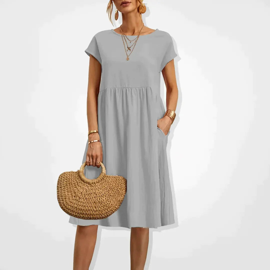 Airy Midi Dress with Pockets - Luna