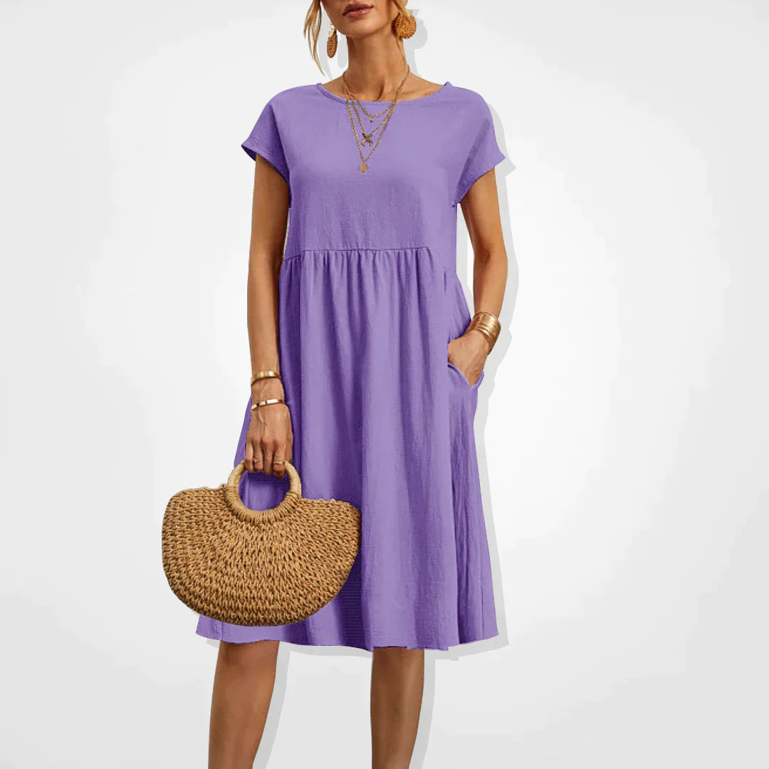 Airy Midi Dress with Pockets - Luna