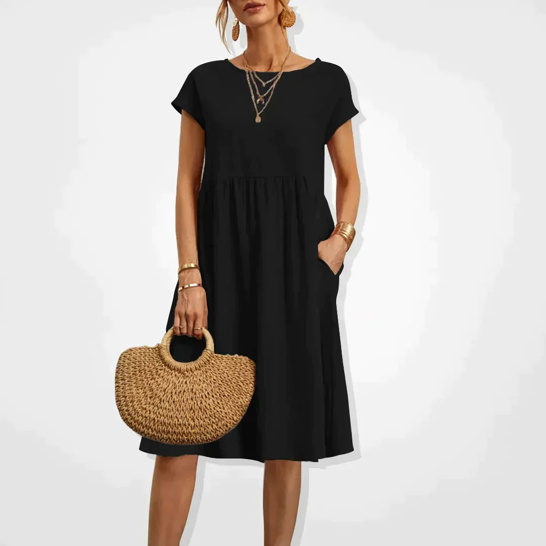 Airy Midi Dress with Pockets - Luna