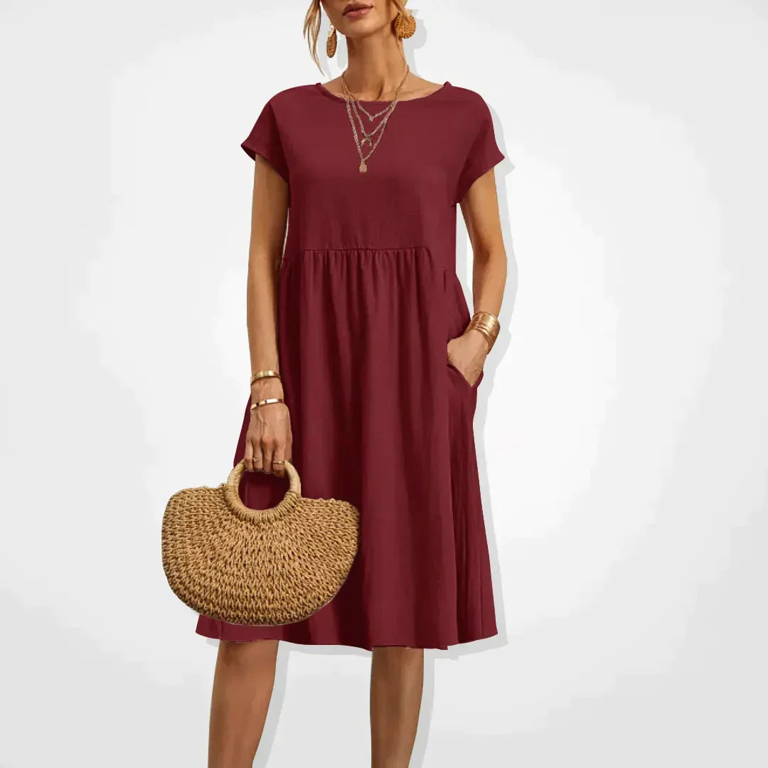 Airy Midi Dress with Pockets - Luna