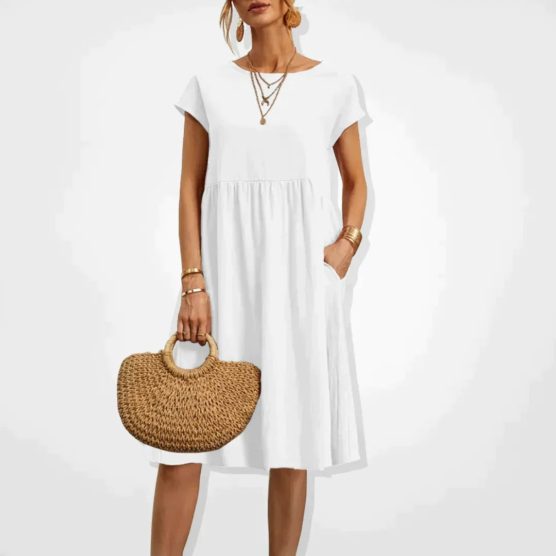 Airy Midi Dress with Pockets - Luna