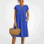 Airy Midi Dress with Pockets - Luna