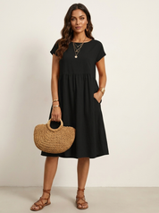 Airy Midi Dress with Pockets - Luna