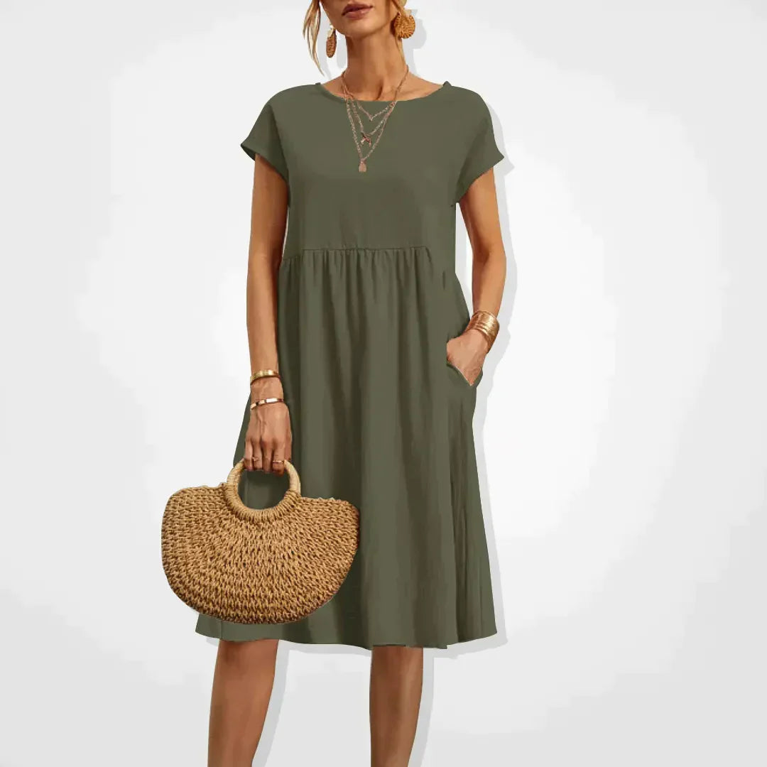 Airy Midi Dress with Pockets - Luna