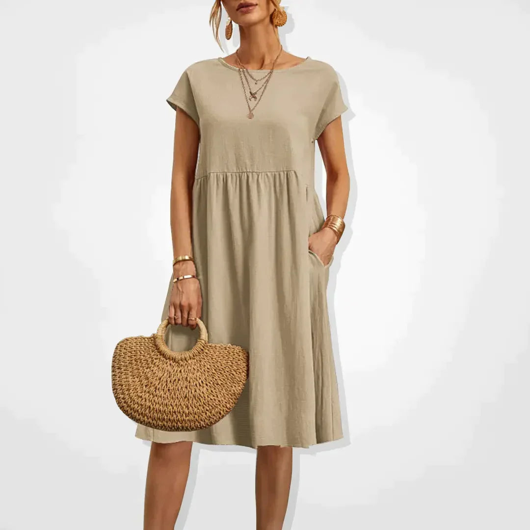 Airy Midi Dress with Pockets - Luna