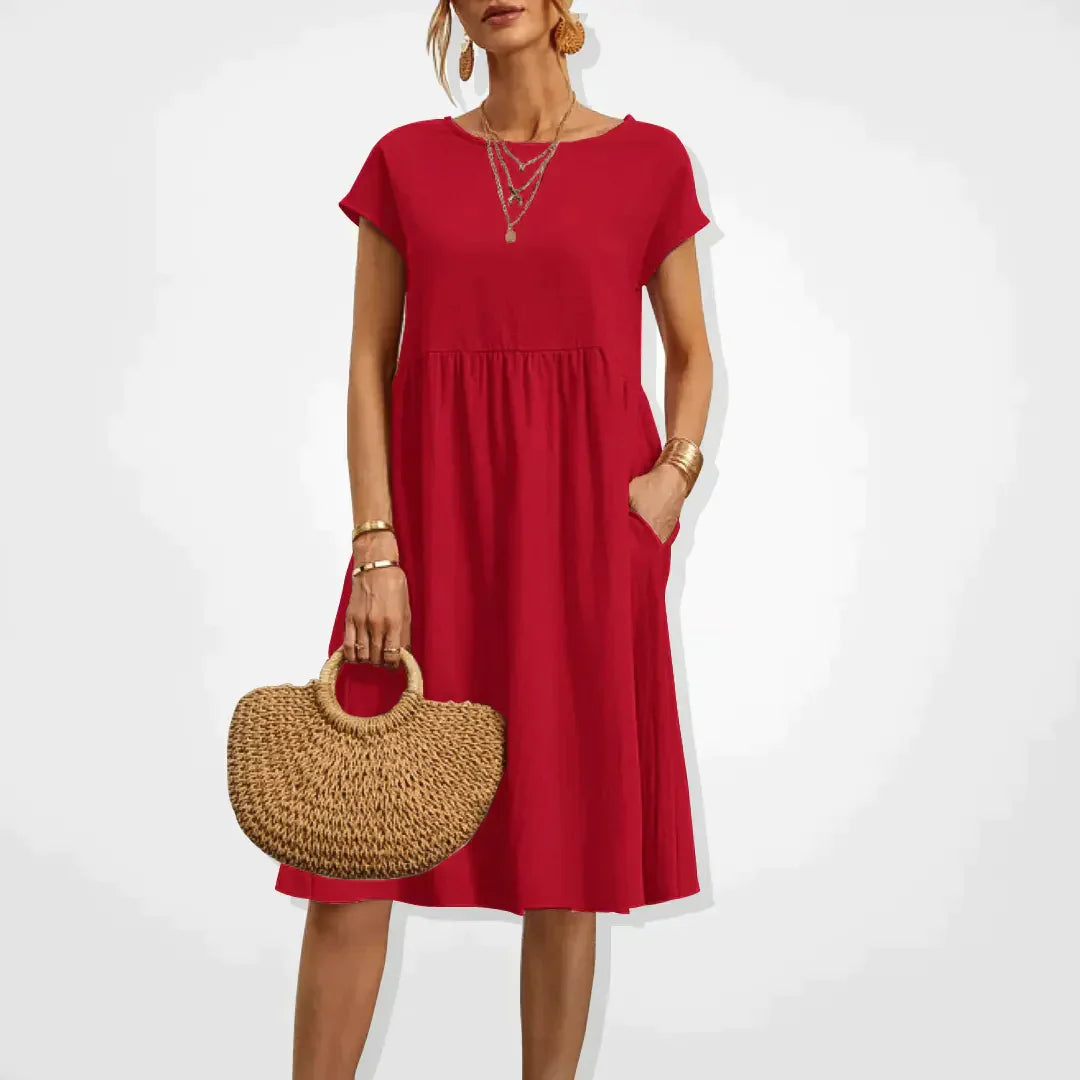 Airy Midi Dress with Pockets - Luna