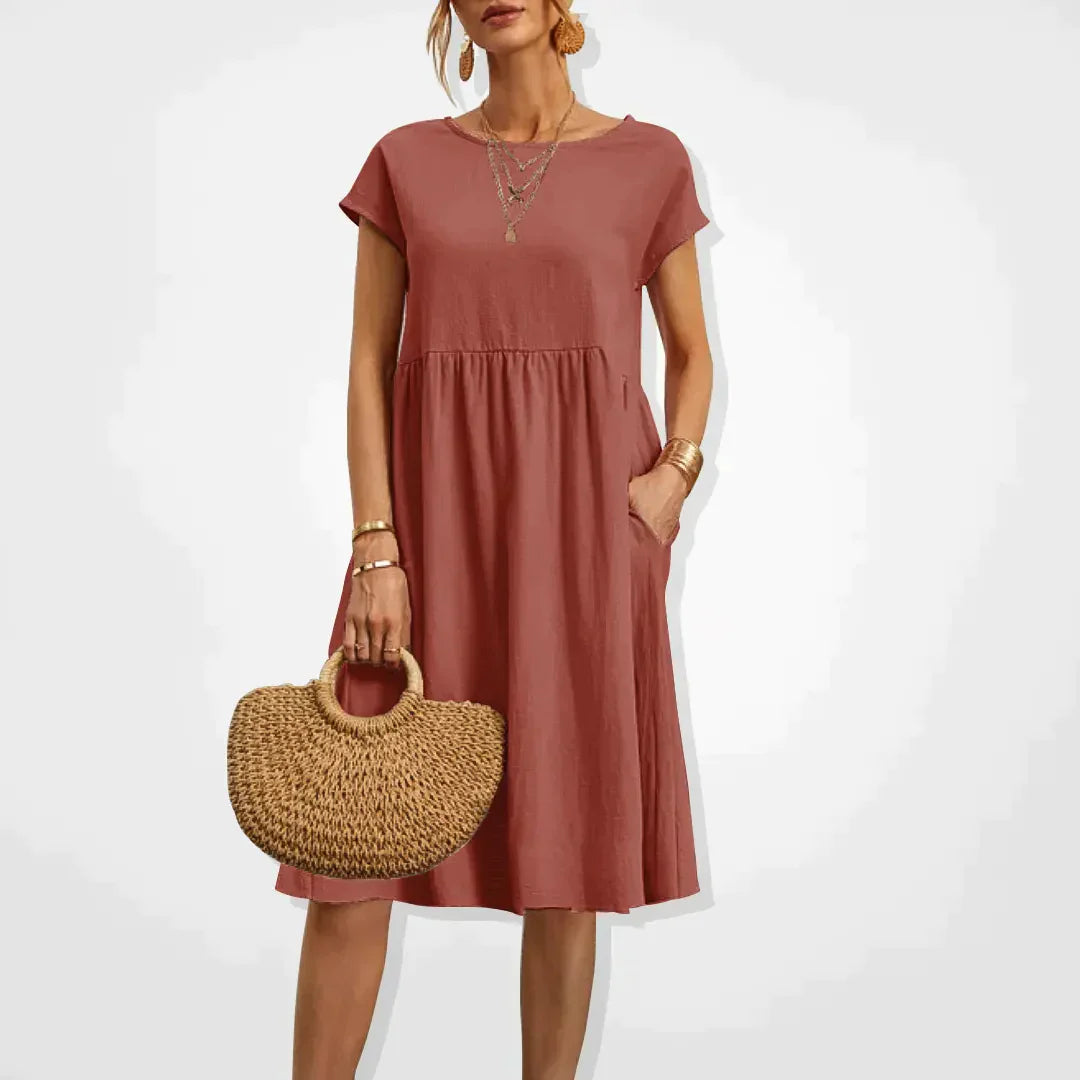 Airy Midi Dress with Pockets - Luna