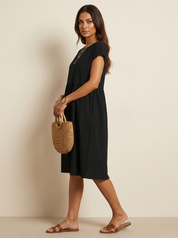 Airy Midi Dress with Pockets - Luna