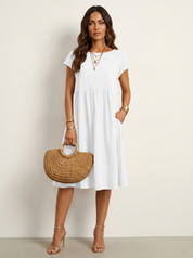 Airy Midi Dress with Pockets - Luna