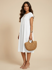 Airy Midi Dress with Pockets - Luna