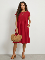 Airy Midi Dress with Pockets - Luna