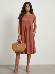 Airy Midi Dress with Pockets - Luna