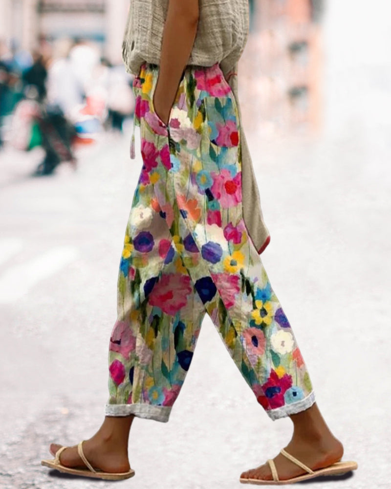 Artistic Floral Trousers - Fleur