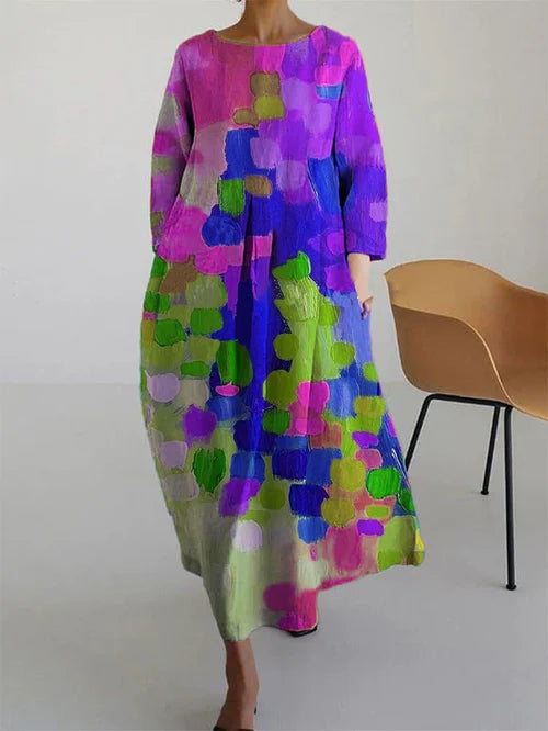 Artistic Flowy Maxi Dress - Celina
