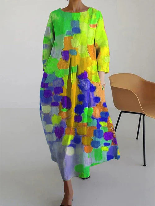 Artistic Flowy Maxi Dress - Celina