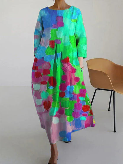 Artistic Flowy Maxi Dress - Celina