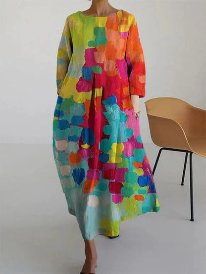 Artistic Flowy Maxi Dress - Celina