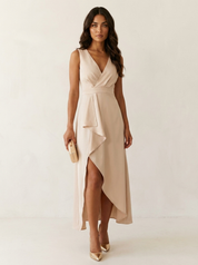 Asymmetric Wrap Maxi Dress - Valentina