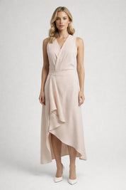 Asymmetric Wrap Midi Dress - Amélie