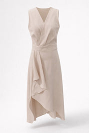 Asymmetric Wrap Midi Dress - Amélie
