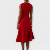 Asymmetrical Ruffle Midi Dress - Celeste